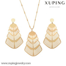 63234 Xuping Fashion Dubai 18 Karat Gold Metall Anhänger Ohrring Schmuck Set Charming Gold Schmuck Set